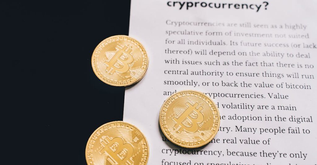 gold bitcoin coins on top of a cryptocurrency investment guide high quality finance and cryptocurre